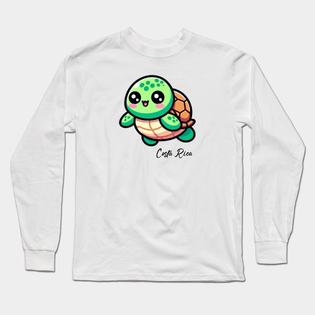 Cute & Cuddly: Sea Turtle Costa Rica 🐢 Long Sleeve T-Shirt by Costa Rica Designs